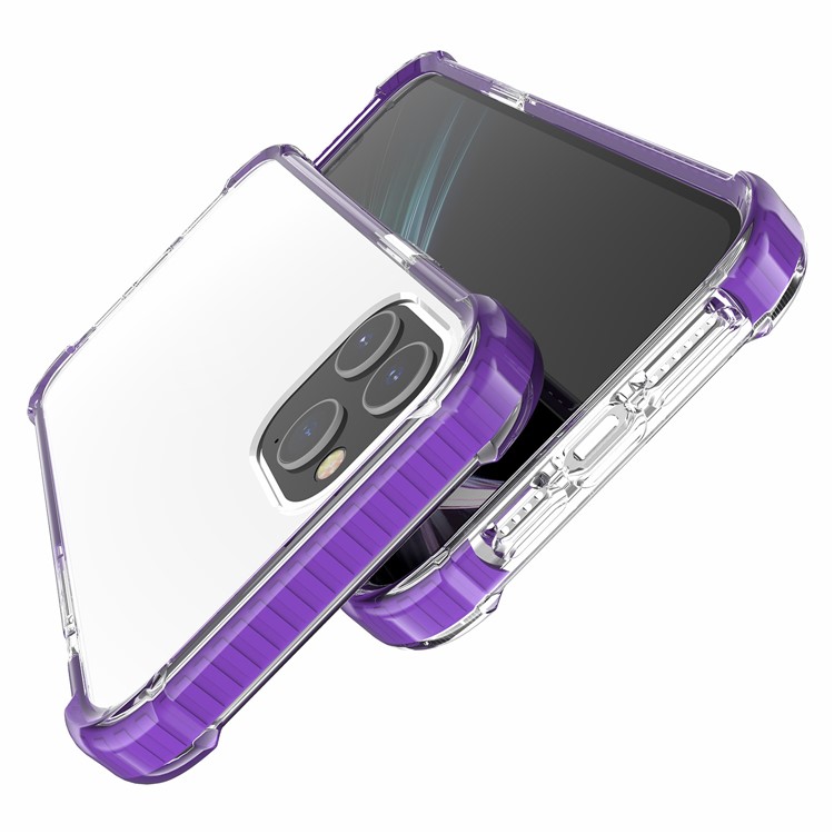 Air-cushion Dropproof Acrylic + TPU Hybrid Phone Shell for iPhone 12 Pro Max 6.7 inch - Purple-7