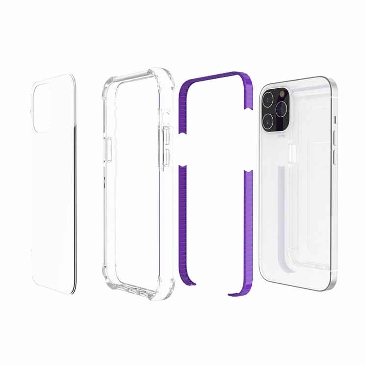 Air-cushion Dropproof Acrylic + TPU Hybrid Phone Shell for iPhone 12 Pro Max 6.7 inch - Purple-9