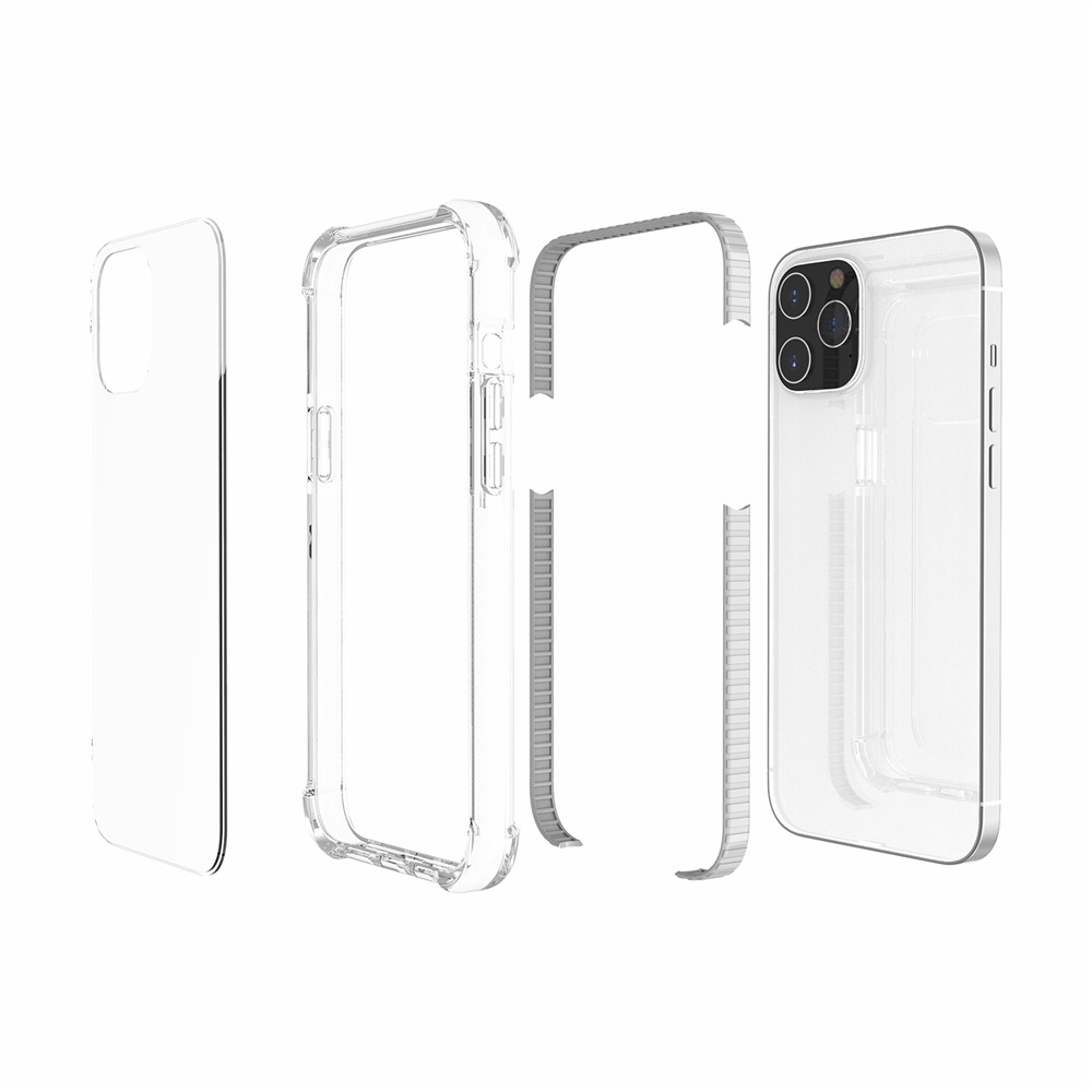 Air-cushion Dropproof Acrylic + TPU Hybrid Phone Shell for iPhone 12 Pro Max 6.7 inch - White-9