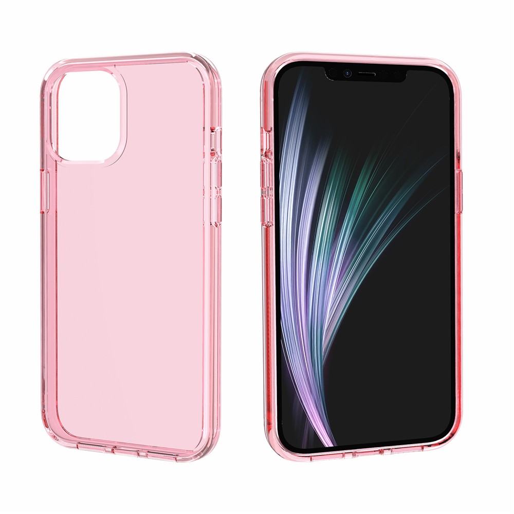 Anti-fingerprint Clear PC+TPU Hybrid Phone Case for iPhone 12 5.4 inch - Pink-4
