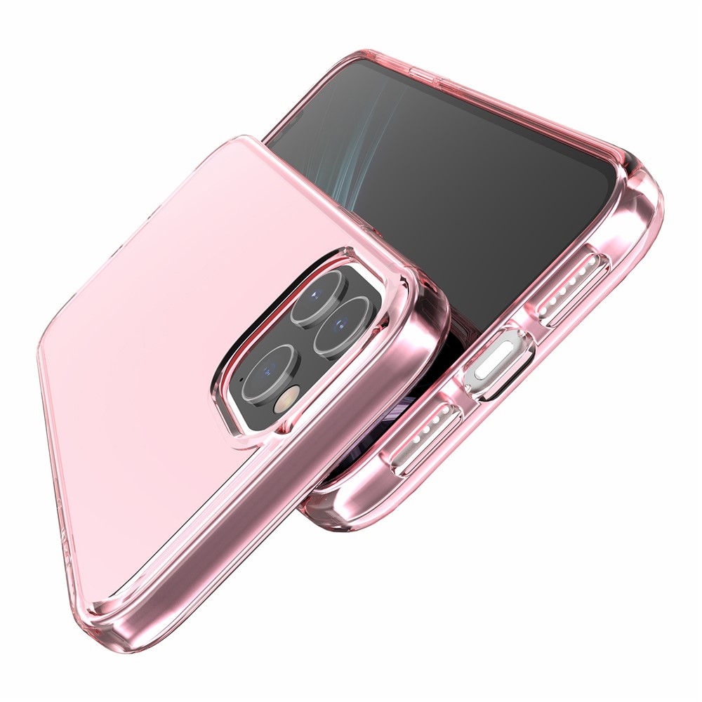 Anti-fingerprint Clear PC+TPU Hybrid Phone Case for iPhone 12 5.4 inch - Pink-7