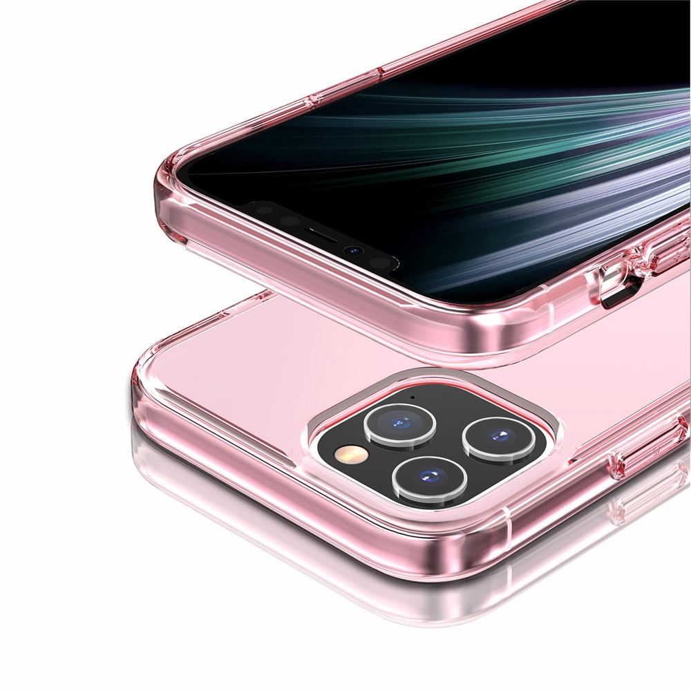 Anti-fingerprint Clear PC+TPU Hybrid Phone Case for iPhone 12 5.4 inch - Pink-8