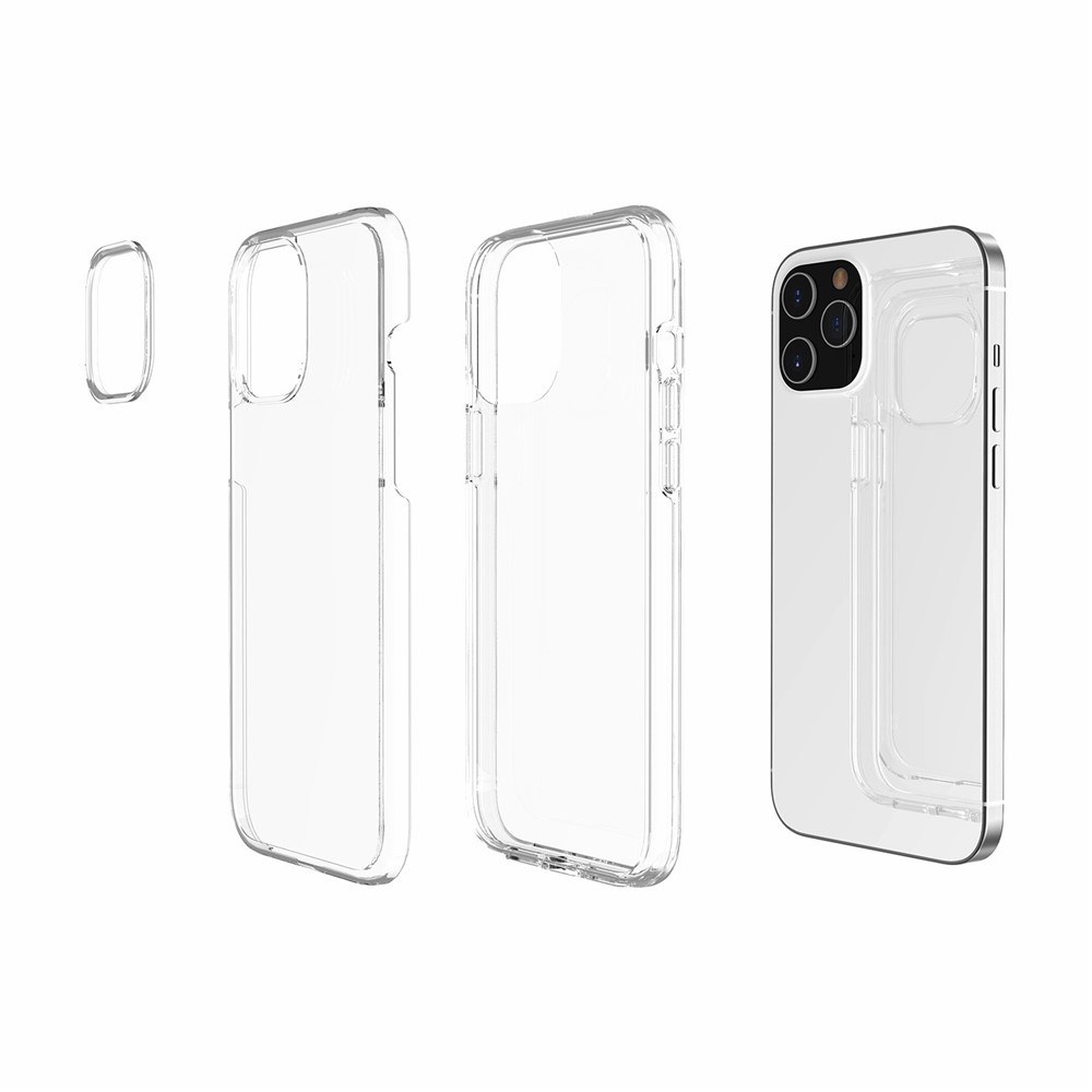 Anti-fingerprint Clear PC+TPU Hybrid Phone Case for iPhone 12 5.4 inch - Transparent-6