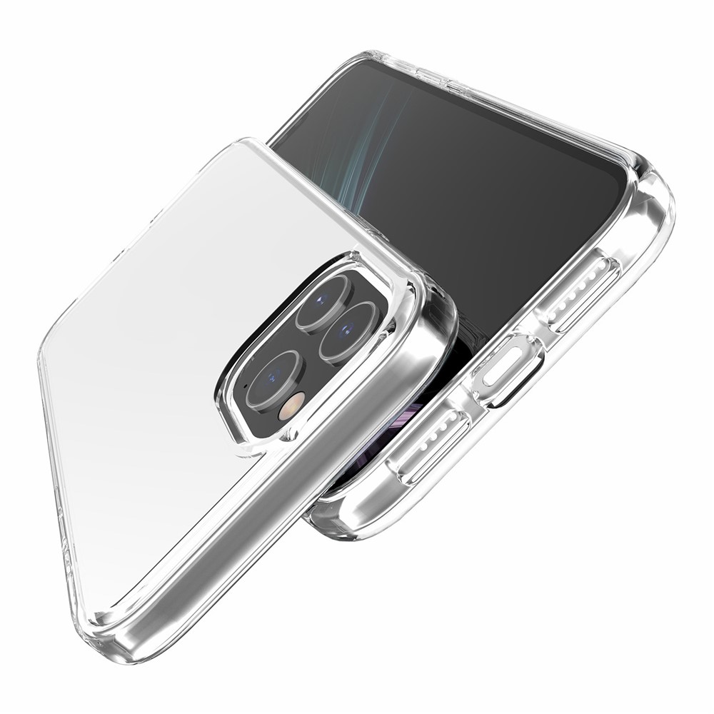 Anti-fingerprint Clear PC+TPU Hybrid Phone Case for iPhone 12 5.4 inch - Transparent-7