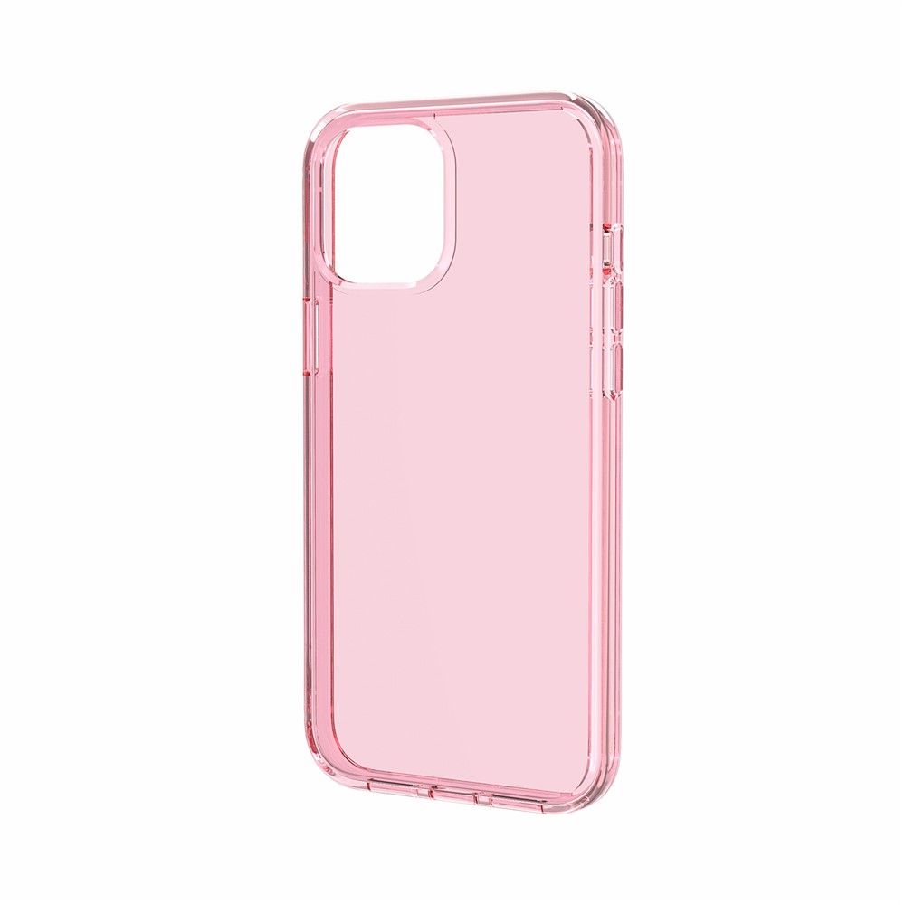 Anti-fingerprint Clear PC+TPU Hybrid Phone Cover for iPhone 12 Pro Max 6.7 inch - Pink-3