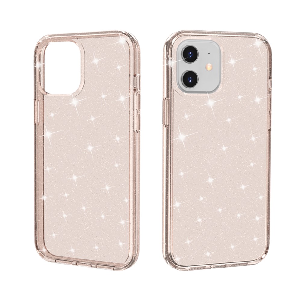 Glittery Powder PC+TPU Hybrid Phone Cover for iPhone 12 Max 6.1 inch - Gold-2