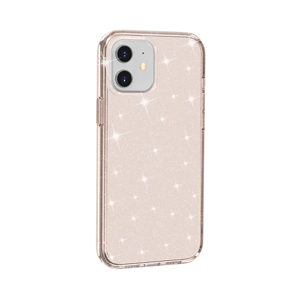 Glittery Powder PC+TPU Hybrid Phone Cover for iPhone 12 Max 6.1 inch - Gold-5
