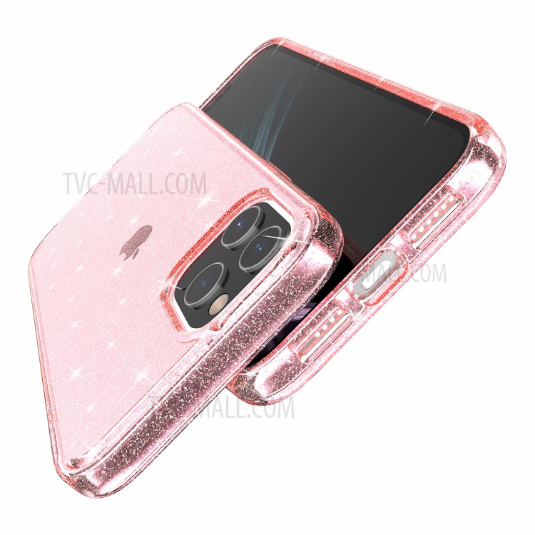 Glittery Powder PC+TPU Hybrid Back Shell for iPhone 12 5.4 inch - Pink-10