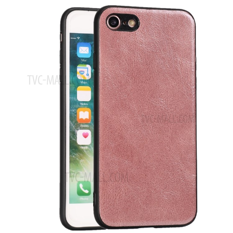 Crazy Horse Texture PU Leather Coated TPU Case for iPhone SE (2nd Generation)/8/7 - Rose Gold-3