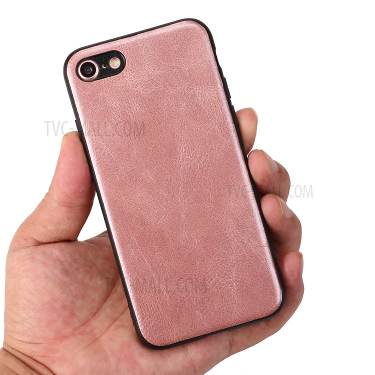 Crazy Horse Texture PU Leather Coated TPU Case for iPhone SE (2nd Generation)/8/7 - Rose Gold-4