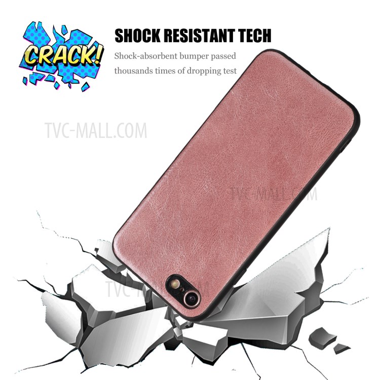 Crazy Horse Texture PU Leather Coated TPU Case for iPhone SE (2nd Generation)/8/7 - Rose Gold-8