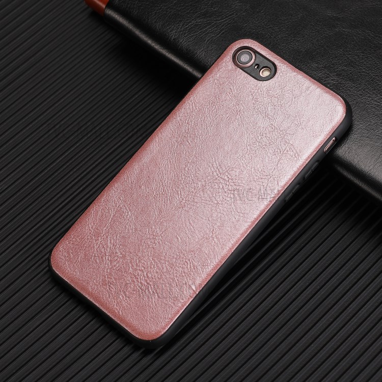 Crazy Horse Texture PU Leather Coated TPU Case for iPhone SE (2nd Generation)/8/7 - Rose Gold-9