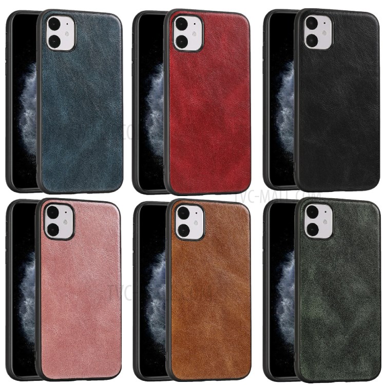 Crazy Horse Texture PU Leather Coated TPU Cover for iPhone 11 6.1 inch - Black-10