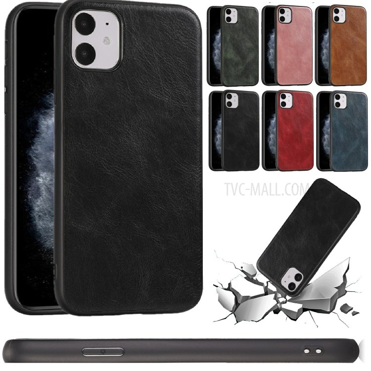 Crazy Horse Texture PU Leather Coated TPU Cover for iPhone 11 6.1 inch - Black-12