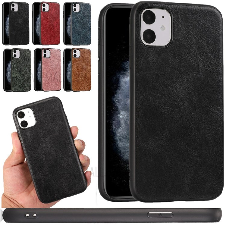 Crazy Horse Texture PU Leather Coated TPU Cover for iPhone 11 6.1 inch - Black-13