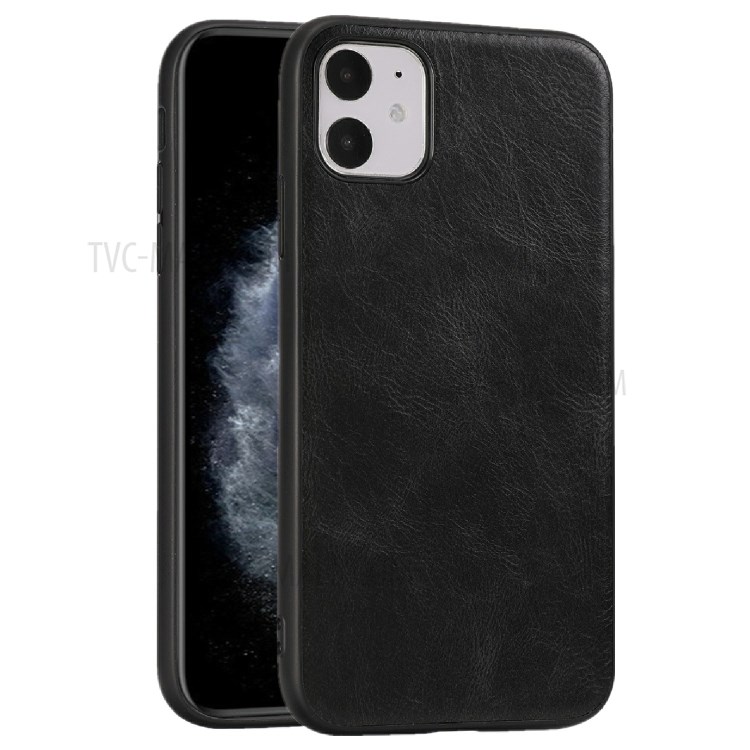 Crazy Horse Texture PU Leather Coated TPU Cover for iPhone 11 6.1 inch - Black-2