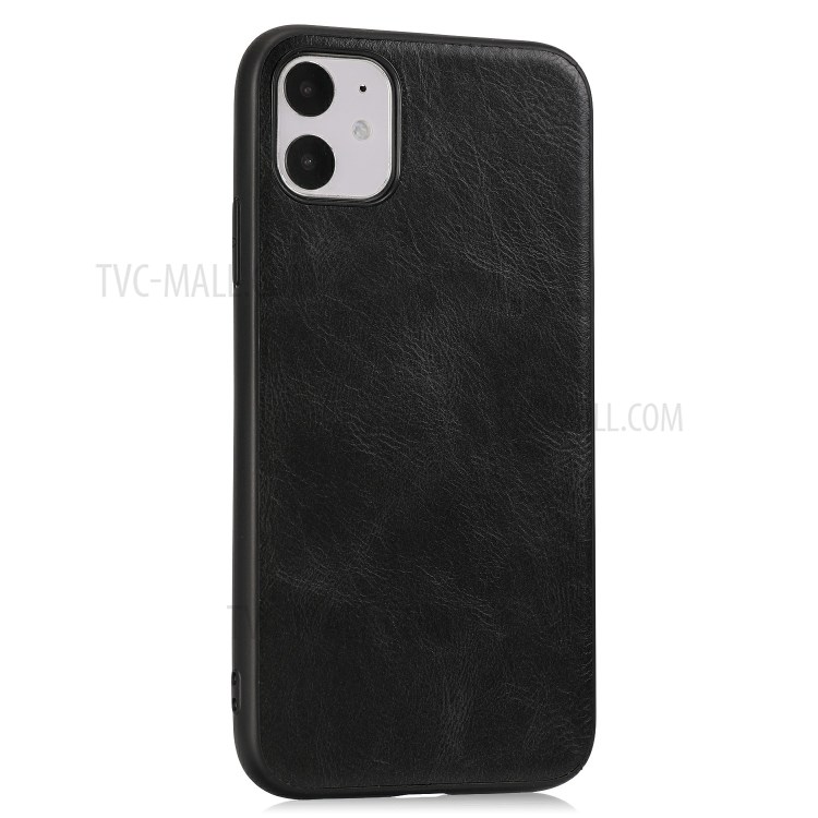 Crazy Horse Texture PU Leather Coated TPU Cover for iPhone 11 6.1 inch - Black-4
