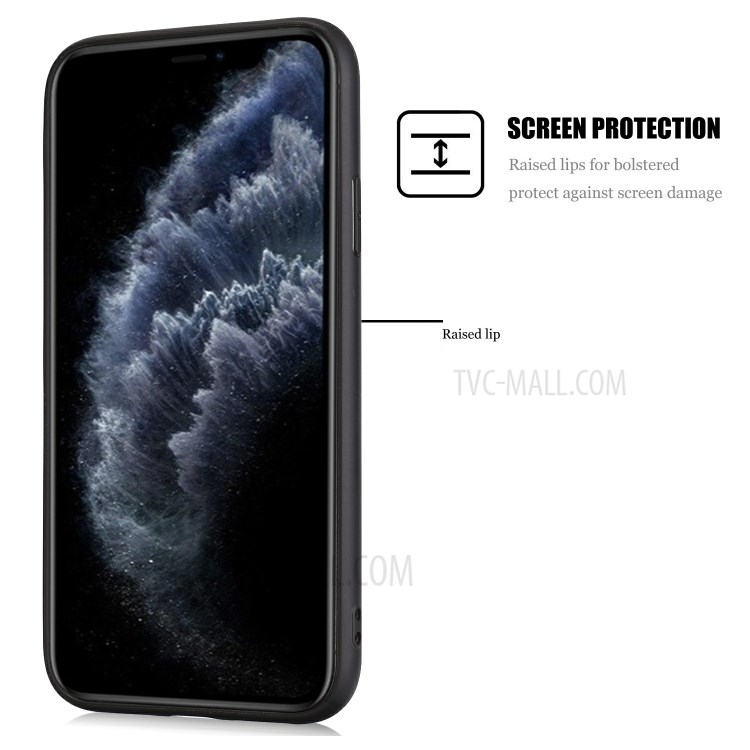 Crazy Horse Texture PU Leather Coated TPU Cover for iPhone 11 6.1 inch - Black-5