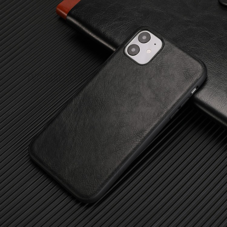 Crazy Horse Texture PU Leather Coated TPU Cover for iPhone 11 6.1 inch - Black-9