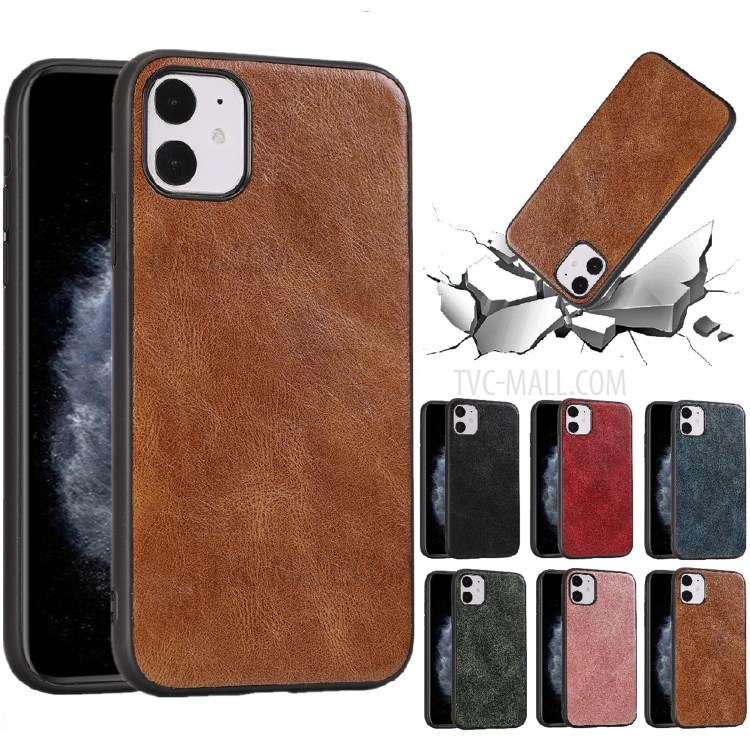 Crazy Horse Texture PU Leather Coated TPU Cover for iPhone 11 6.1 inch - Brown-10