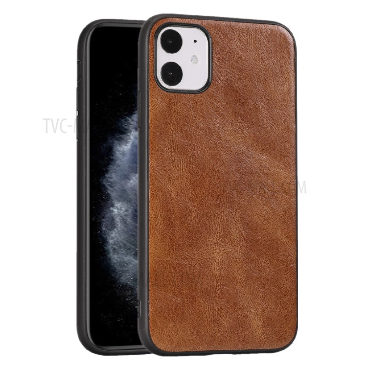 Crazy Horse Texture PU Leather Coated TPU Cover for iPhone 11 6.1 inch - Brown-2