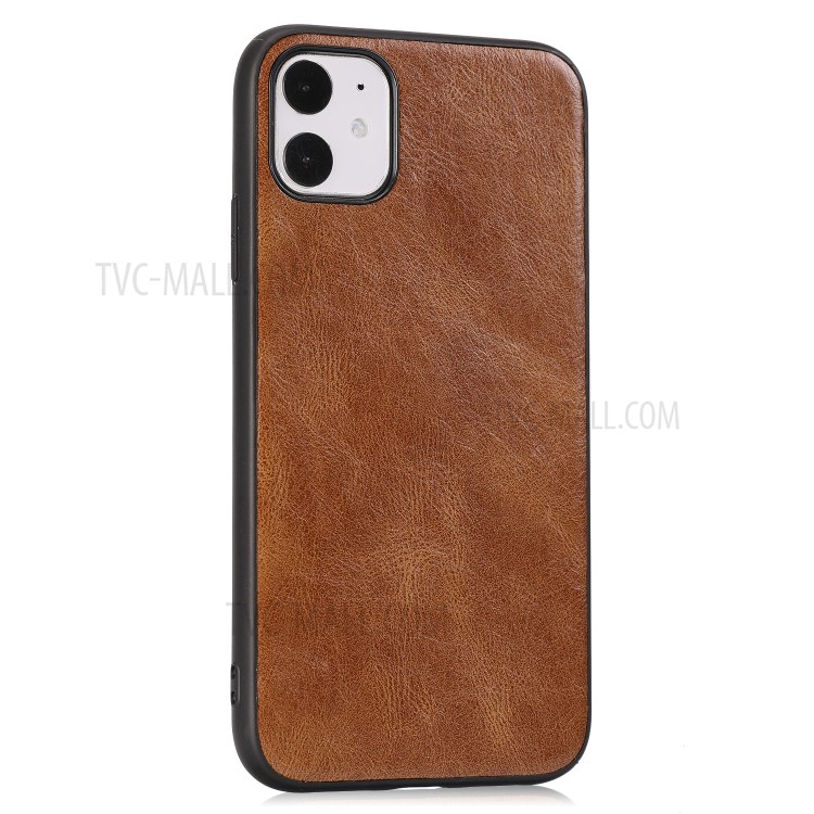 Crazy Horse Texture PU Leather Coated TPU Cover for iPhone 11 6.1 inch - Brown-4
