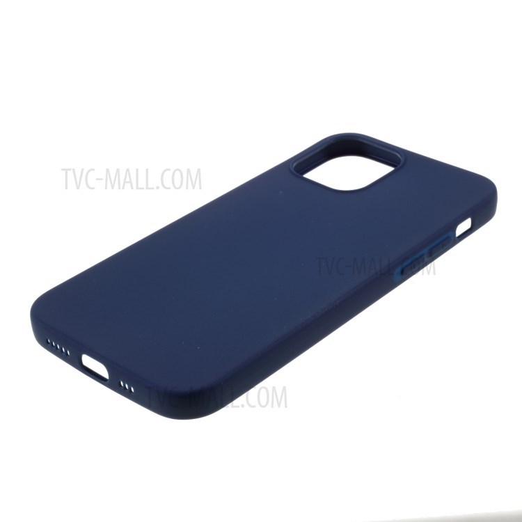 Solid Color Matte Soft TPU Protective Case for iPhone 12 Pro Max 6.7-inch - Dark Blue-4
