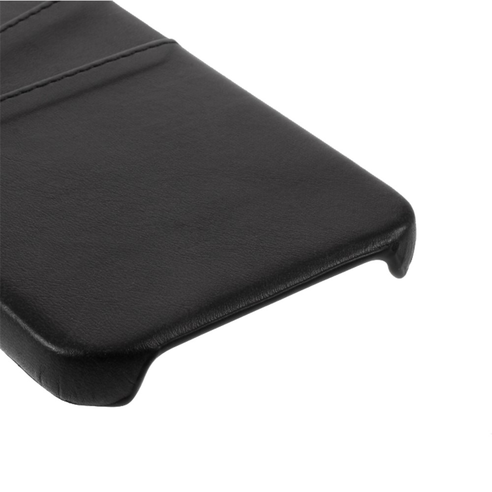 Double Card Slots PU Leather Coated PC Cover for iPhone 12 5.4-inch - Black-6