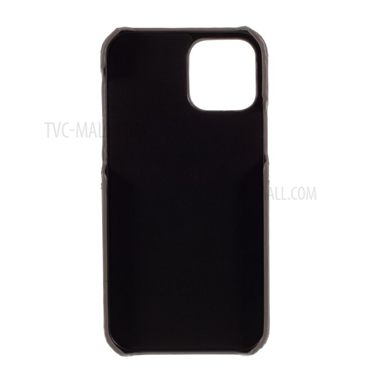 Double Card Slots PU Leather Coated PC Cover for iPhone 12 5.4-inch - Coffee-5