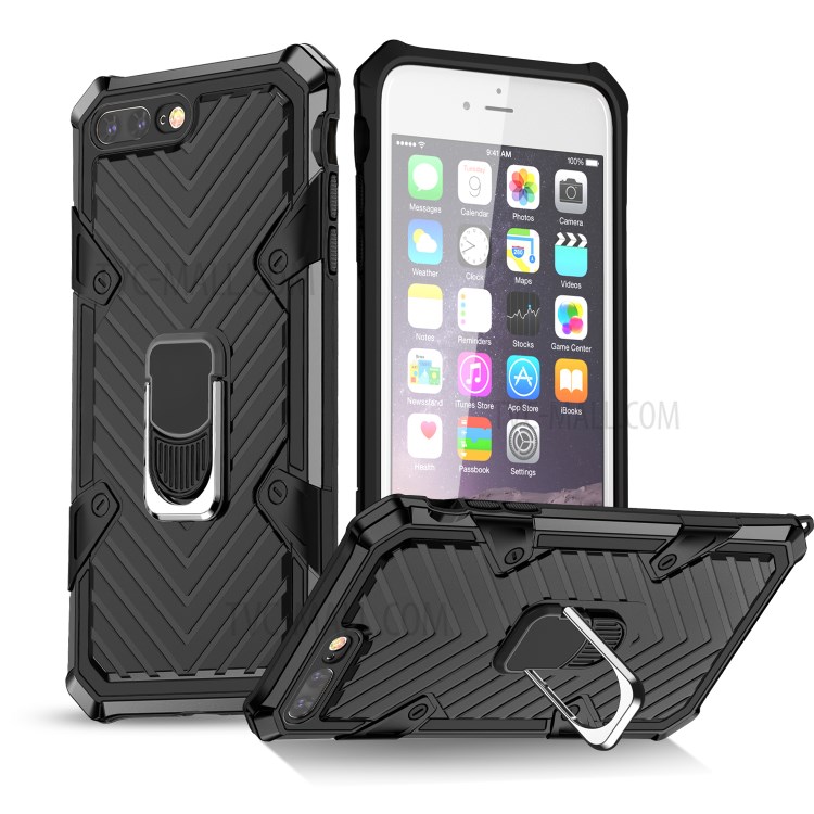Detachable 2-in-1 PC + TPU Protective Shell with Kickstand for iPhone 8 Plus/7 Plus 5.5 inch - Black-1