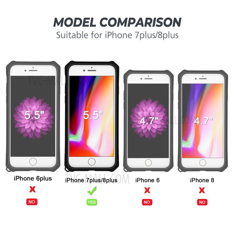 Detachable 2-in-1 PC + TPU Protective Shell with Kickstand for iPhone 8 Plus/7 Plus 5.5 inch - Silver-6