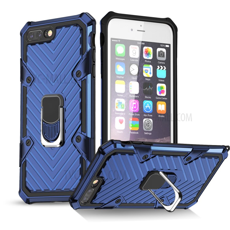 Detachable 2-in-1 PC + TPU Protective Shell with Kickstand for iPhone 8 Plus/7 Plus 5.5 inch - Blue-1