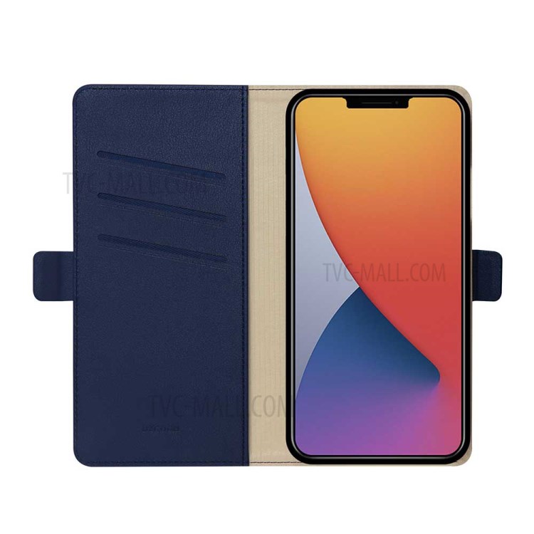 DZGOGO Milo Series Leather Wallet Phone Case for Apple iPhone 12 5.4 inch - Blue-4