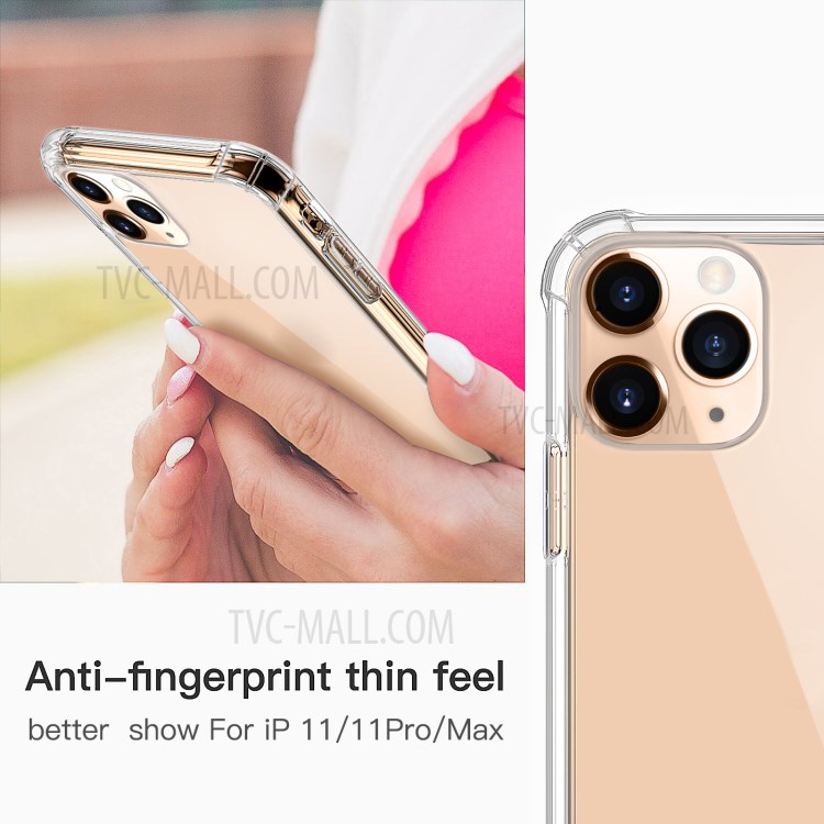LEEU DESIGN 6D Conversion Hole Clear Glass + TPU Hybrid Phone Cover for iPhone 11 Pro 5.8 inch-3