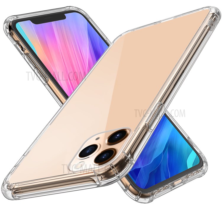 LEEU DESIGN 6D Conversion Hole Clear Glass + TPU Hybrid Phone Cover for iPhone 11 Pro 5.8 inch-4