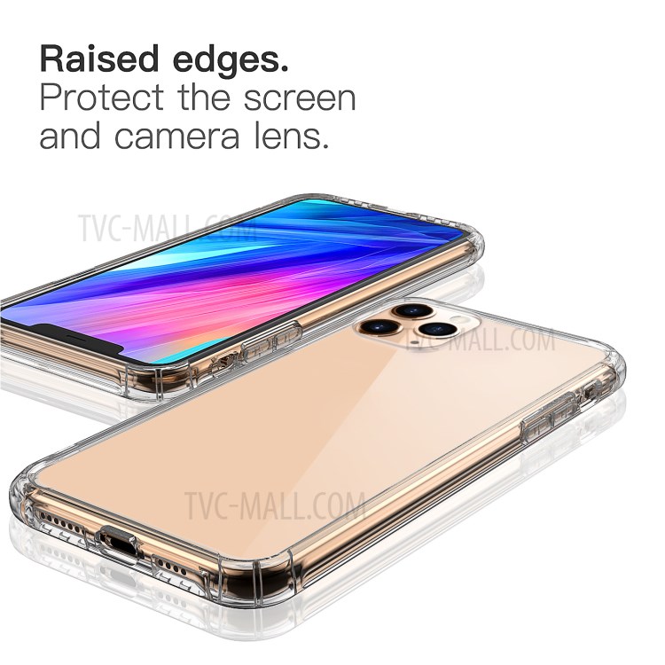 LEEU DESIGN 6D Conversion Hole Clear Glass + TPU Hybrid Phone Cover for iPhone 11 Pro 5.8 inch-5