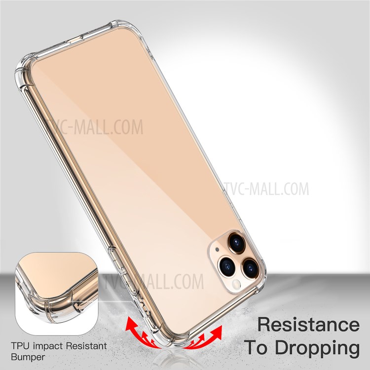 LEEU DESIGN 6D Conversion Hole Clear Glass + TPU Hybrid Phone Cover for iPhone 11 Pro 5.8 inch-6