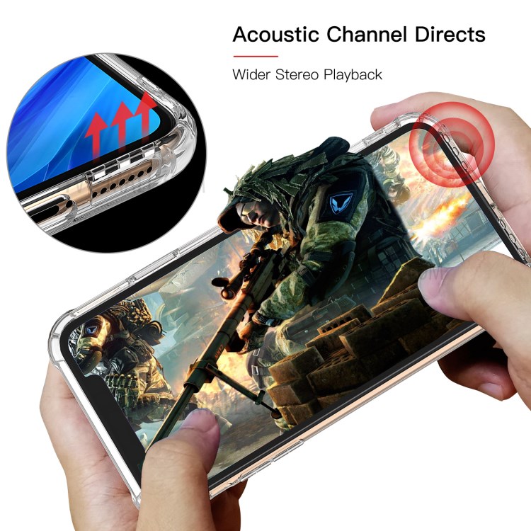 LEEU DESIGN 6D Conversion Hole Clear Glass + TPU Hybrid Phone Cover for iPhone 11 Pro 5.8 inch-7