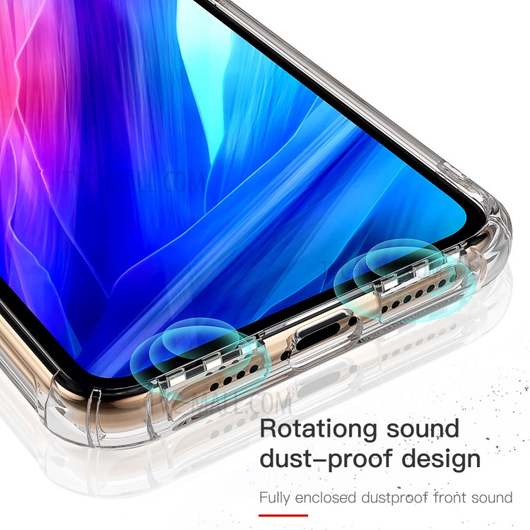LEEU DESIGN 6D Conversion Hole Clear Glass + TPU Hybrid Phone Cover for iPhone 11 Pro 5.8 inch-8