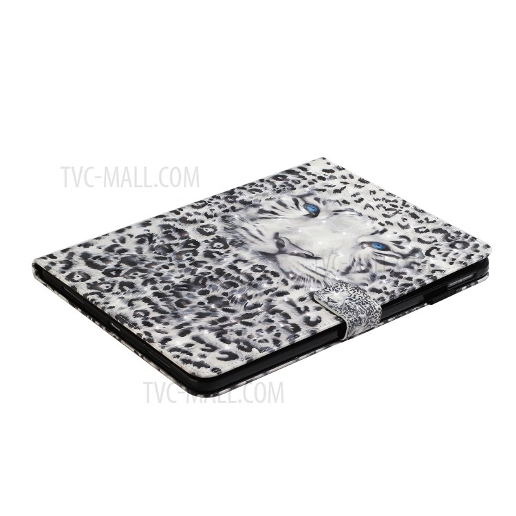 Light Spot Decor Patterned PU Leather Stand Shell Tablet Case for iPad Pro 11-inch (2020)/(2018) - Scary Leopard-6