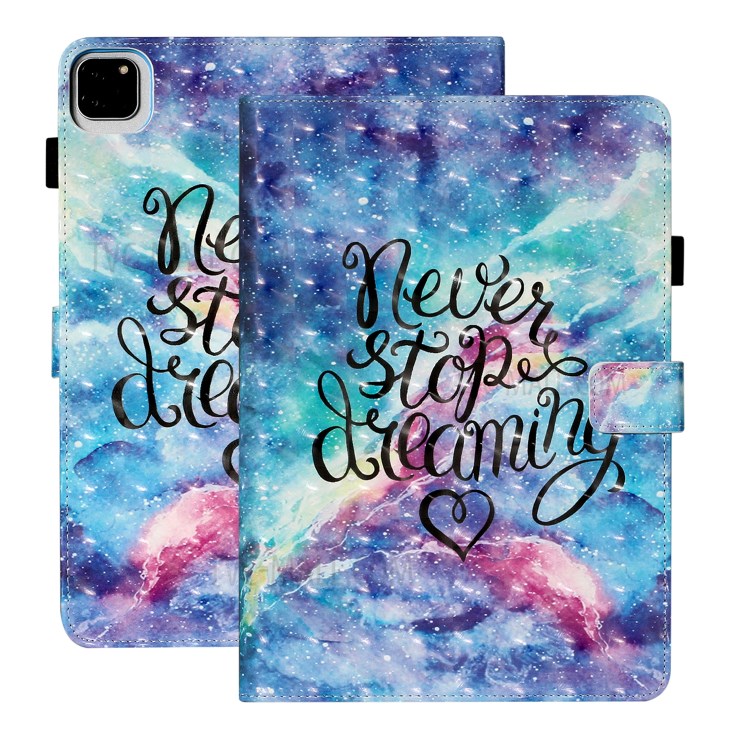 Light Spot Decor Patterned PU Leather Stand Shell Tablet Case for iPad Pro 11-inch (2020)/(2018) - Never Stop Dreaming-2