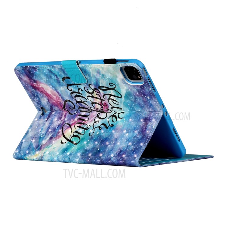 Light Spot Decor Patterned PU Leather Stand Shell Tablet Case for iPad Pro 11-inch (2020)/(2018) - Never Stop Dreaming-5