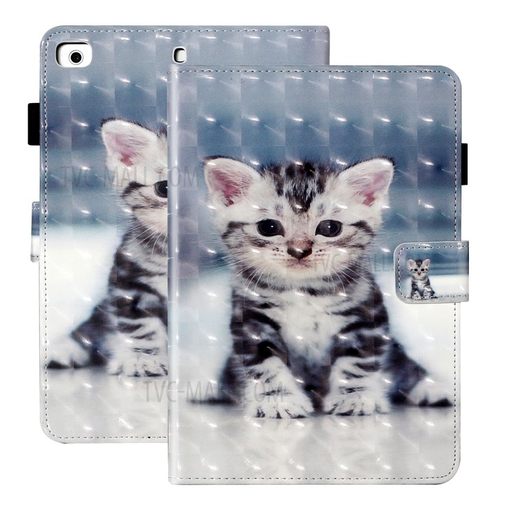 Light Spot Decor Patterned PU Leather Stand Shell Tablet Shell Cover for iPad Mini/mini (2019) 7.9 inch/4/3/2 - Little Cat-2