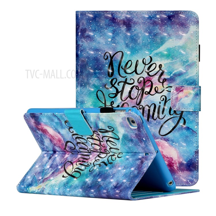 Light Spot Decor Patterned PU Leather Stand Shell Tablet Shell Cover for iPad Mini/mini (2019) 7.9 inch/4/3/2 - Never Stop Dreaming-1