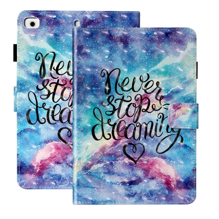 Light Spot Decor Patterned PU Leather Stand Shell Tablet Shell Cover for iPad Mini/mini (2019) 7.9 inch/4/3/2 - Never Stop Dreaming-3