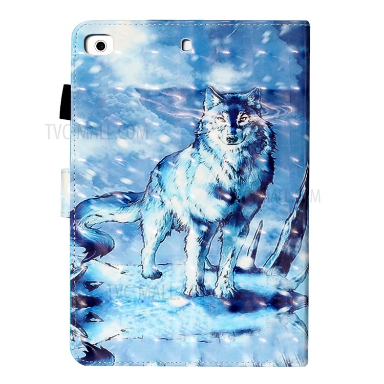 Light Spot Decor Patterned PU Leather Stand Shell Tablet Shell Cover for iPad Mini/mini (2019) 7.9 inch/4/3/2 - Wolf-4