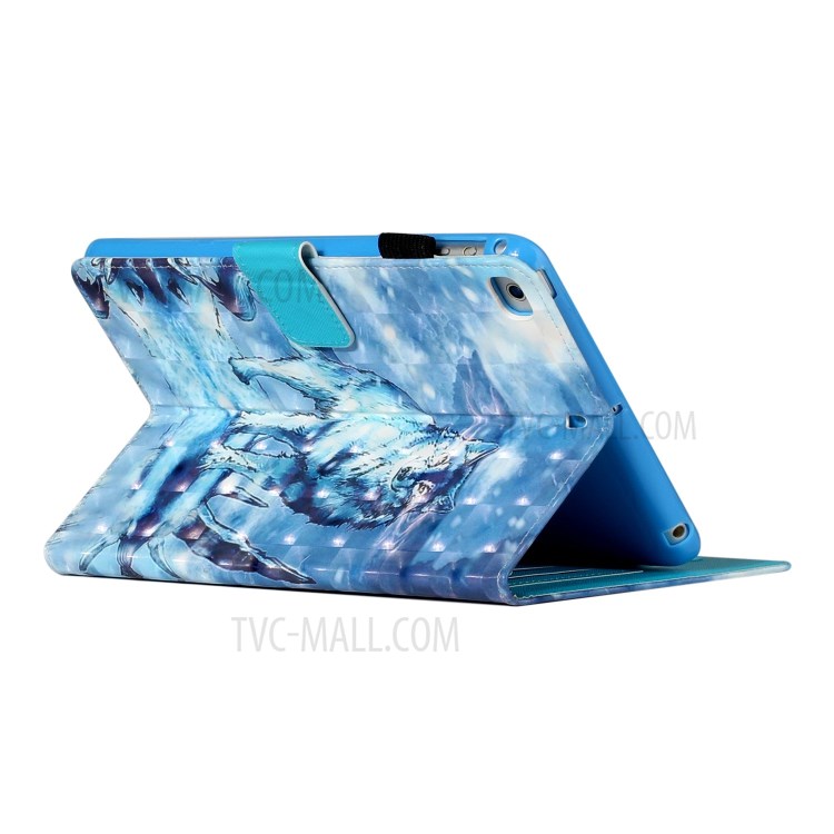 Light Spot Decor Patterned PU Leather Stand Shell Tablet Shell Cover for iPad Mini/mini (2019) 7.9 inch/4/3/2 - Wolf-5