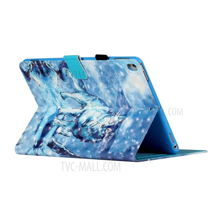 Light Spot Decor Patterned PU Leather Stand Shell Tablet Shell Case for iPad 10.2 (2019) - Wolf-5