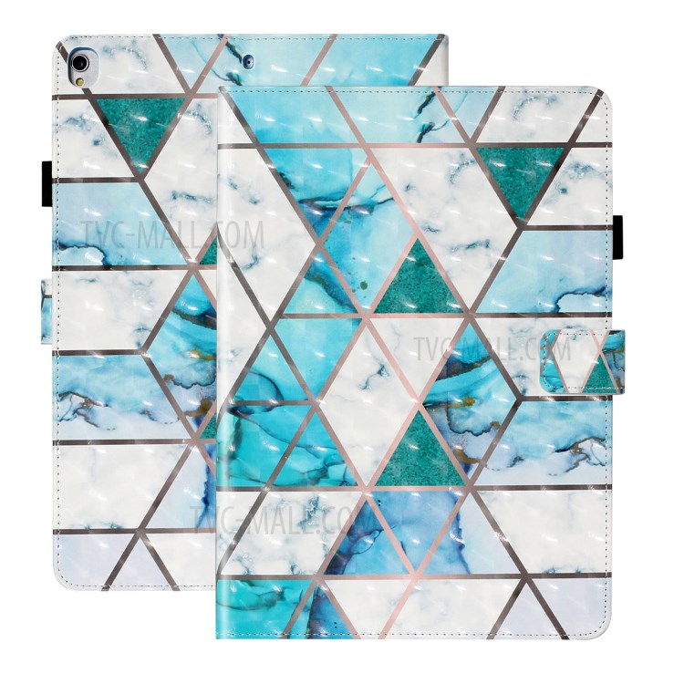 Light Spot Decor Patterned PU Leather Stand Shell Tablet Shell Case for iPad 10.2 (2020) (2019) - Blue and White-2