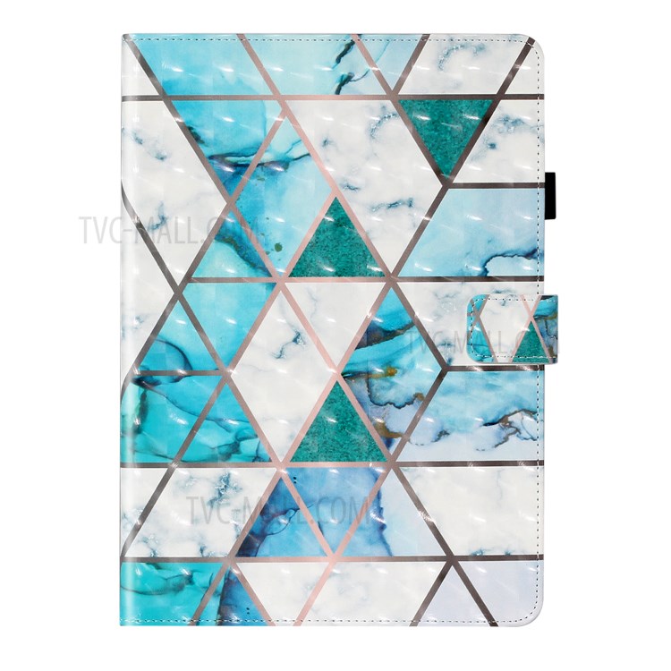 Light Spot Decor Patterned PU Leather Stand Shell Tablet Shell Case for iPad 10.2 (2020) (2019) - Blue and White-3